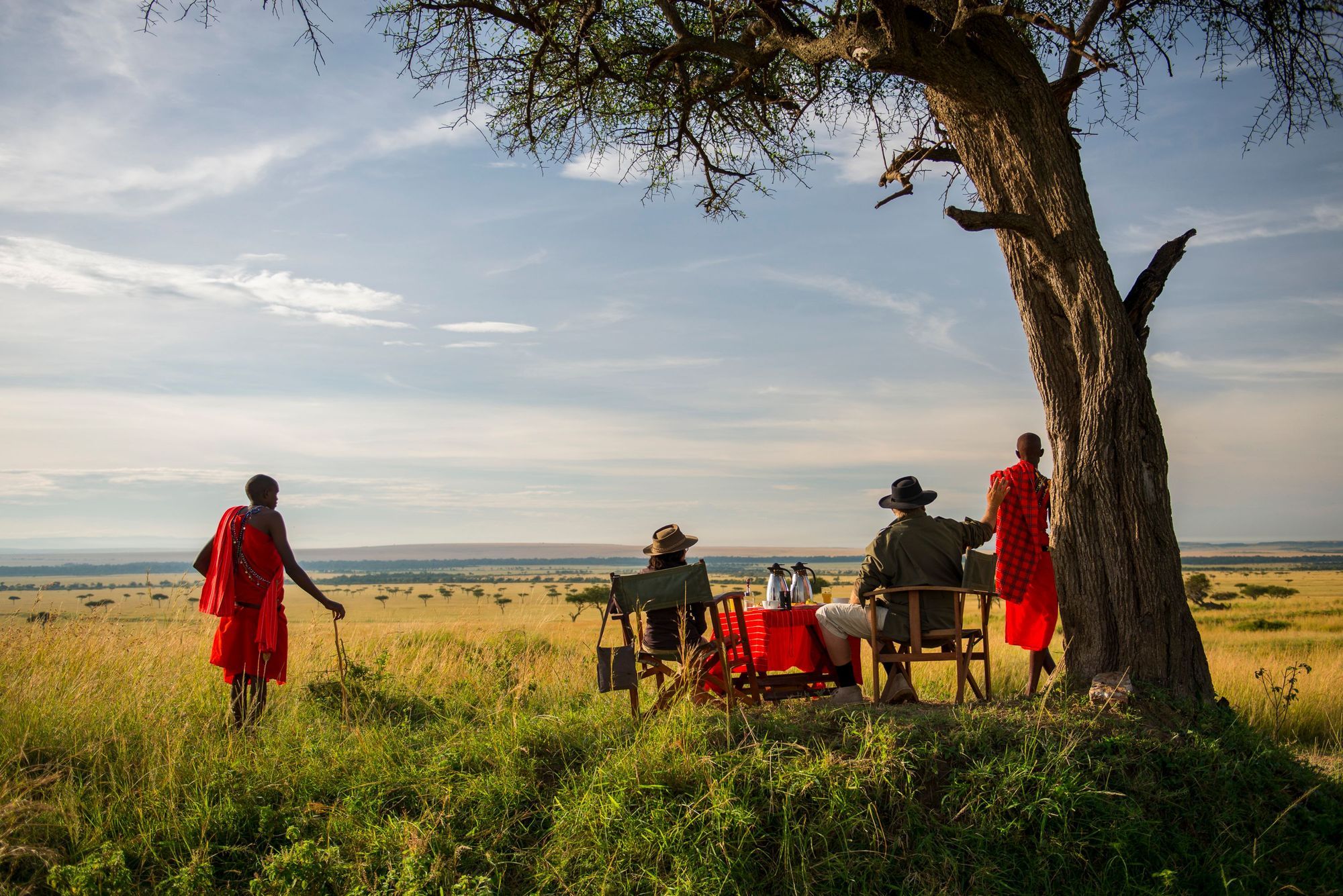 Breakfast laid out during a Kilima Camp game drive