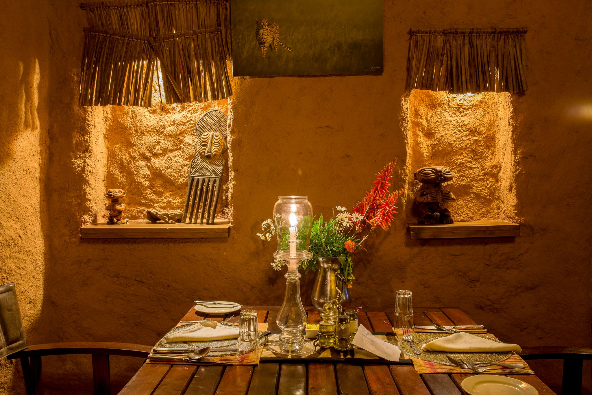 Intimate dining table at Kilima Camp