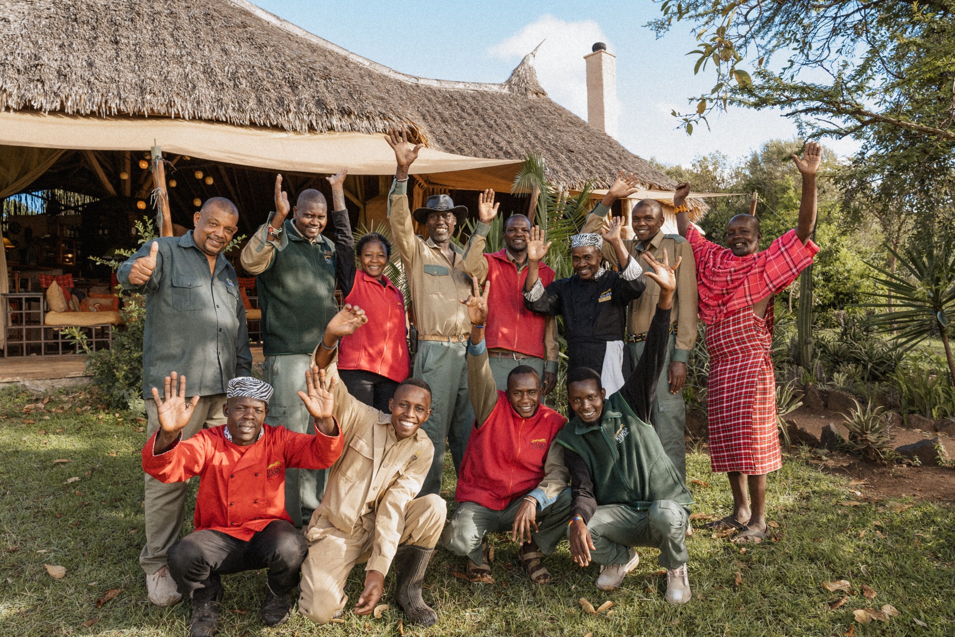 Kilima Camp team welcoming guests